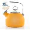 Chantal Classic Teakettle, 1.8 QT, Enamel On Steel, 2-Tone Harmonica Whistle, Rapid Boil and Even Heating (Almond)(Marigold)
