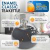 Chantal Classic Teakettle, 1.8 QT, Enamel On Steel, 2-Tone Harmonica Whistle, Rapid Boil and Even Heating (Almond)(Onyx)