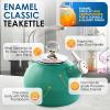 Chantal Classic Teakettle, 1.8 QT, Enamel On Steel, 2-Tone Harmonica Whistle, Rapid Boil and Even Heating (Almond)(Spearmint)