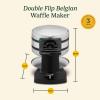 Cuisinart Double Flip Belgian Waffle Maker, 180° Flip, Ready Indicator Light, 1400W Nonstick Waffle Iron Plates, WAF-F40, Black/Stainless