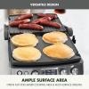 GreenPan Elite 7-in-1 Multi-Function Contact Grill & Griddle, Healthy Ceramic Nonstick, Grill & Waffle Plates, Adjustable Shade & Shear, Closed Press/Open Flat Surface, PFAS-Free, Cream White(Graphite)