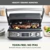 GreenPan Elite 7-in-1 Multi-Function Contact Grill & Griddle, Healthy Ceramic Nonstick, Grill & Waffle Plates, Adjustable Shade & Shear, Closed Press/Open Flat Surface, PFAS-Free, Cream White(Graphite)