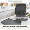 GreenPan Elite 7-in-1 Multi-Function Contact Grill & Griddle, Healthy Ceramic Nonstick, Grill & Waffle Plates, Adjustable Shade & Shear, Closed Press/Open Flat Surface, PFAS-Free, Cream White(Cream White)