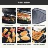 GreenPan Elite 7-in-1 Multi-Function Contact Grill & Griddle, Healthy Ceramic Nonstick, Grill & Waffle Plates, Adjustable Shade & Shear, Closed Press/Open Flat Surface, PFAS-Free, Cream White(Black)