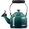 Le Creuset Enamel On Steel Demi Tea Kettle with Metal Finishes, 1.25 qt., Flame(Artichaut)