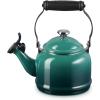 Le Creuset Enamel On Steel Demi Tea Kettle with Metal Finishes, 1.25 qt., Flame(Artichaut)
