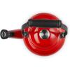 Le Creuset Enamel On Steel Demi Tea Kettle with Metal Finishes, 1.25 qt., Flame(Cerise)