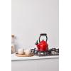 Le Creuset Enamel On Steel Demi Tea Kettle with Metal Finishes, 1.25 qt., Flame(Cerise)