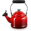Le Creuset Enamel On Steel Demi Tea Kettle with Metal Finishes, 1.25 qt., Flame(Cerise)