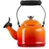 Le Creuset Enamel On Steel Demi Tea Kettle with Metal Finishes, 1.25 qt., Flame(Flame)