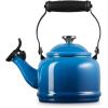 Le Creuset Enamel On Steel Demi Tea Kettle with Metal Finishes, 1.25 qt., Flame(Marseille)