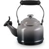 Le Creuset Enamel On Steel Demi Tea Kettle with Metal Finishes, 1.25 qt., Flame(Oyster)