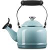 Le Creuset Enamel On Steel Demi Tea Kettle with Metal Finishes, 1.25 qt., Flame(Sea Salt)