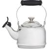 Le Creuset Enamel On Steel Demi Tea Kettle with Metal Finishes, 1.25 qt., Flame(Stainless Steel)