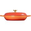 Le Creuset Enameled Cast Iron Signature Braiser, 3.5 qt., Cerise(Flamme Doree)