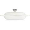 Le Creuset Enameled Cast Iron Signature Braiser, 3.5 qt., Cerise(White)