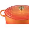Le Creuset Enameled Cast Iron Signature Oval Dutch Oven, 9.5 qt., Cerise(Flamme Doree)