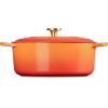 Le Creuset Enameled Cast Iron Signature Oval Dutch Oven, 9.5 qt., Cerise(Flamme Doree)