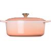 Le Creuset Enameled Cast Iron Signature Oval Dutch Oven, 9.5 qt., Cerise(Peche)