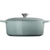 Le Creuset Enameled Cast Iron Signature Oval Dutch Oven, 9.5 qt., Cerise(Sea Salt)