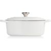 Le Creuset Enameled Cast Iron Signature Oval Dutch Oven, 9.5 qt., Cerise(White)