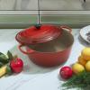 Le Creuset Enameled Cast Iron Signature Round Dutch Oven, 13.25 qt., Cerise(Cerise)