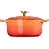 Le Creuset Enameled Cast Iron Signature Round Dutch Oven, 7.25 qt., Sea Salt(Flamme Doree)