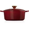Le Creuset Enameled Cast Iron Signature Round Dutch Oven, 7.25 qt., Sea Salt(Garnet)