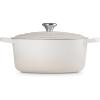 Le Creuset Enameled Cast Iron Signature Round Dutch Oven, 7.25 qt., Sea Salt(Meringue)