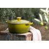 Le Creuset Enameled Cast Iron Signature Round Dutch Oven, 7.25 qt., Sea Salt(Olive)