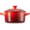 Le Creuset Stoneware Mini Round Cocotte, 8 oz., Caribbean(Cerise)