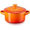 Le Creuset Stoneware Mini Round Cocotte, 8 oz., Caribbean(Flame)