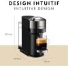 Nespresso Vertuo Next Deluxe Coffee and Espresso Maker, Pure Chrome with Aeroccino Milk Frother,1.1 liter, Black,Dark Chrome(Chrome)
