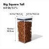 OXO Good Grips POP Container – Airtight Food Storage – Big Square Tall 6.0 Qt Ideal for bulk snacks and cereal(6.0 Qt – Square – Bulk Food)
