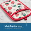 SUR LA Table Kitchen Essentials Fresh Blueberries Fruit Potholder 2-Pack Set, Heat Resistant, 100% Cotton, Flexible Non-Slip Silicone Grip, Blue/White, 7″x10″(Pink/Green/Cream)