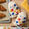 SUR LA Table Kitchen Essentials Quirky Strawberries Fruit Mini Oven Mitt 2-Pack Set, Heat Resistant, 100% Cotton, Flexible Non-Slip Silicone Grip, Pink/Green/Cream, 5.5″x8″(Yellow/Blue/Ivory)
