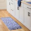 SUR LA Table Kitchen Essentials Zest Up Your Life Citrus Fruit Anti Fatigue Comfort Mat, Kitchen Mat, Standing Desk Mat, Non-Slip Backing, Yellow/Blue/Ivory, 20″x39″(Blue/White)