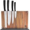 Schmidt Brothers – Acacia Midtown Magnetic Knife Block, Acacia Hardwood and Acrylic Shield, Universal Cutlery Storage For 8-10 Knives(Acacia Downtown)