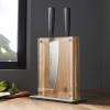 Schmidt Brothers – Acacia Midtown Magnetic Knife Block, Acacia Hardwood and Acrylic Shield, Universal Cutlery Storage For 8-10 Knives(Acacia Midtown)