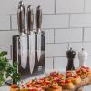 Schmidt Brothers – Acacia Midtown Magnetic Knife Block, Acacia Hardwood and Acrylic Shield, Universal Cutlery Storage For 8-10 Knives(Black Midtown)