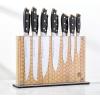 Schmidt Brothers – Acacia Midtown Magnetic Knife Block, Acacia Hardwood and Acrylic Shield, Universal Cutlery Storage For 8-10 Knives(Honeycomb Acacia Downtown)