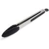 Sur La Table 12″ Silicone-Tipped Tongs – Stainless Steel Kitchen Tongs with Nonstick, Heat-Resistant Tips – Locking Handle for Compact Storage, Black(Black)