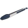 Sur La Table 12″ Silicone-Tipped Tongs – Stainless Steel Kitchen Tongs with Nonstick, Heat-Resistant Tips – Locking Handle for Compact Storage, Black(White)