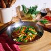 Sur La Table 14″ Carbon-Steel Wok, Flat Bottom Pan for High-Heat Cooking – Ideal for Deep-Frying, Steaming, and Stir-Frying– Lightweight, Fast Heating(Gray)