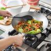 Sur La Table 14″ Carbon-Steel Wok, Flat Bottom Pan for High-Heat Cooking – Ideal for Deep-Frying, Steaming, and Stir-Frying– Lightweight, Fast Heating(Silver)