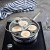 Sur La Table 14″ Egg Poacher Nonstock Stainless Steel Pan with Lid, 4 Egg Cup Insert