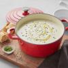 Sur La Table 4-Qt Enameled Cast Iron Dutch Oven – Oven & Broiler to 500°F, Induction Compatible, with Lid for Braising, Baking & Deep Frying, Nonstick Interior, Red(Red)