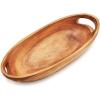 Sur La Table Acacia Serving Tray with Handles, Brown