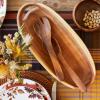 Sur La Table Acacia Serving Tray with Handles, Brown