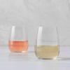 Sur La Table Bistro Stemless Wine Glasses, Set of 4, Clear